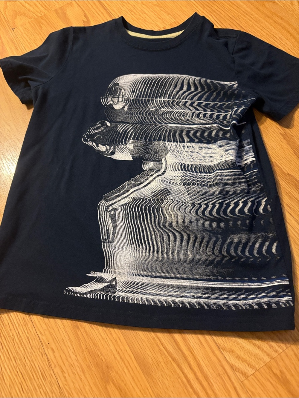 Xersion Boy’s Navy Graphic Tee - Abstract FootballerPrint Size 10-12 Husky